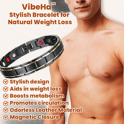 VibeHa™ Magnetic Therapy Top Grain Leather Slimming Bracelet