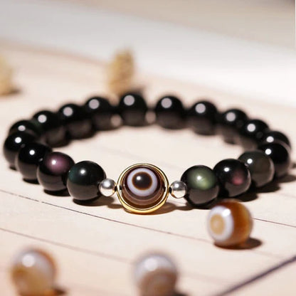 Tibetan Agate Obsidian Bracelet