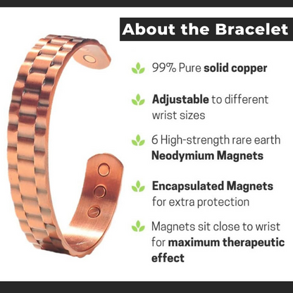 (Limited time offer🔥Last day) Menheal™ Pure Copper Magnetic Therapy Bioion Bracelet